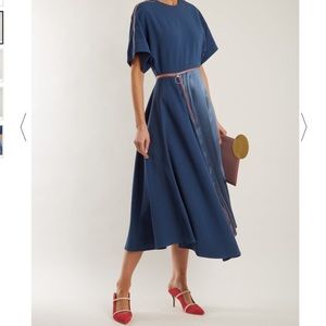 Roksanda Gianna Asymmetrical Wool and Silk Dress